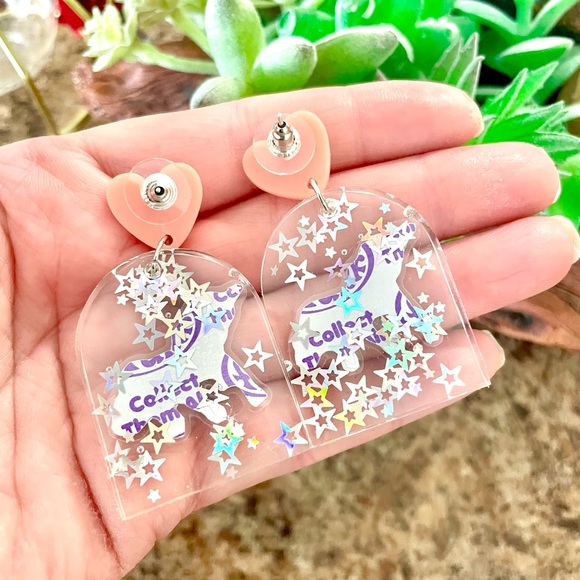 Lisa Frank Unicorn Acrylic Sticker Earrings - Picture 4 of 4